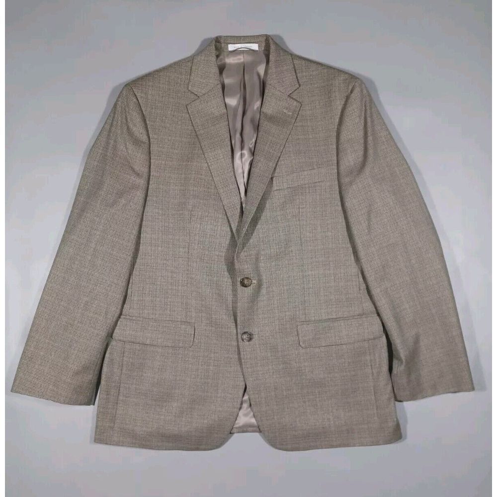 Lauren Ralph Lauren Blazer Mens 42R Tan‎ Plaid 2 Button Jacket
